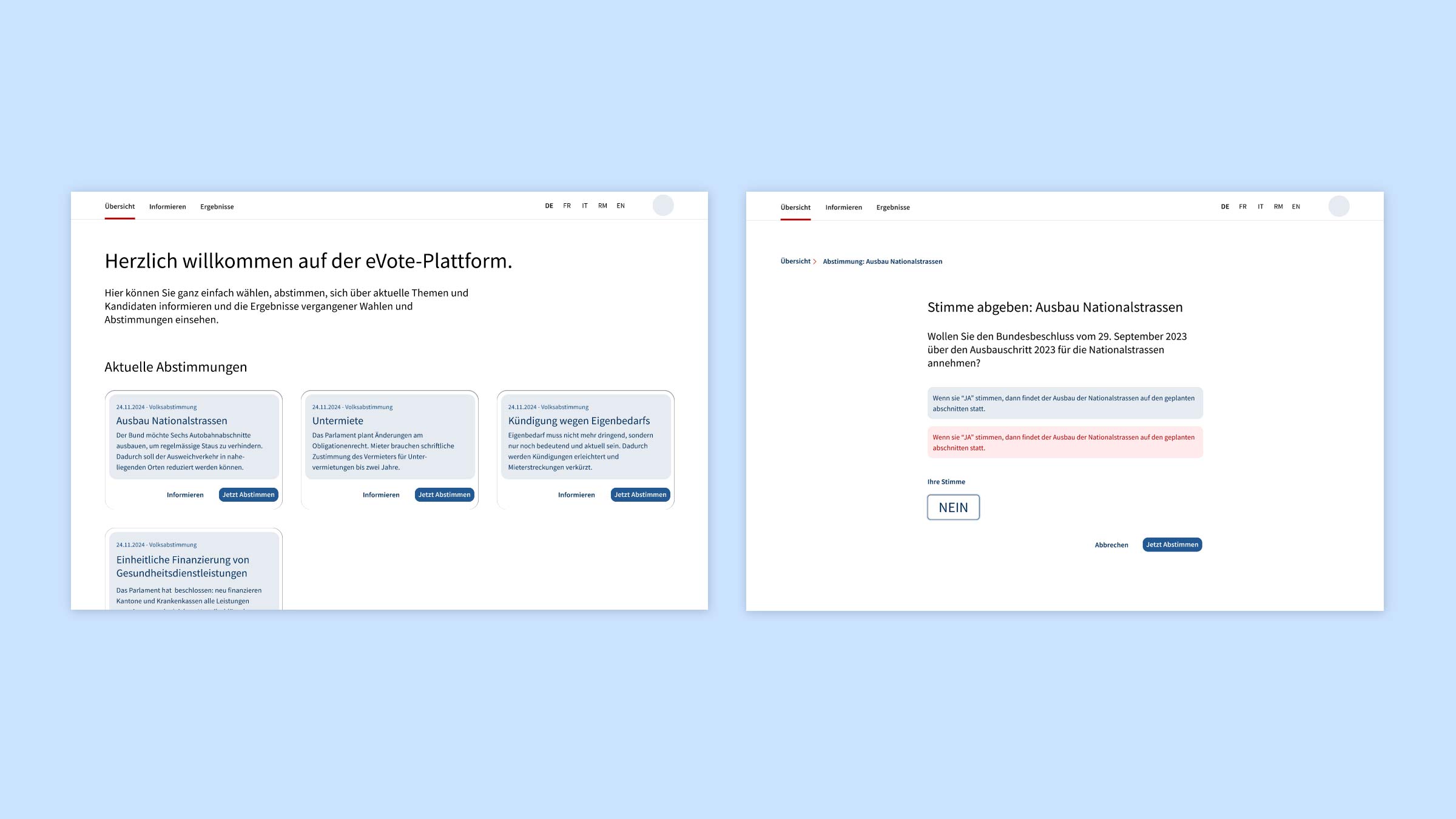 Design für die zukünftige eVote Plattform der Schweiz